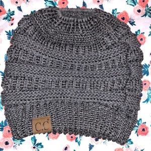 CC messy bun beanie